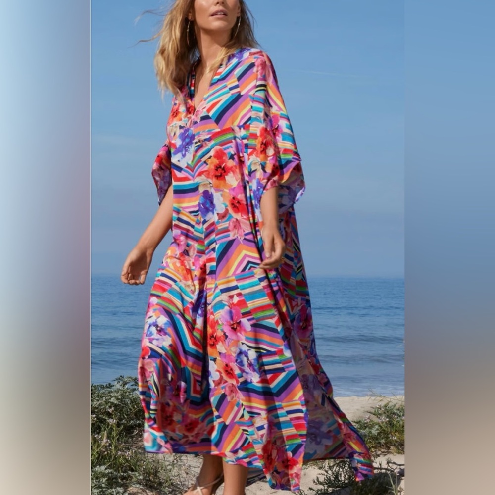 Johnny Was NWOT Summer Days Kimono swim coverup. Size L/XL